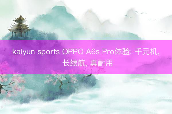 kaiyun sports OPPO A6s Pro体验: 千元机, 长续航, 真耐用